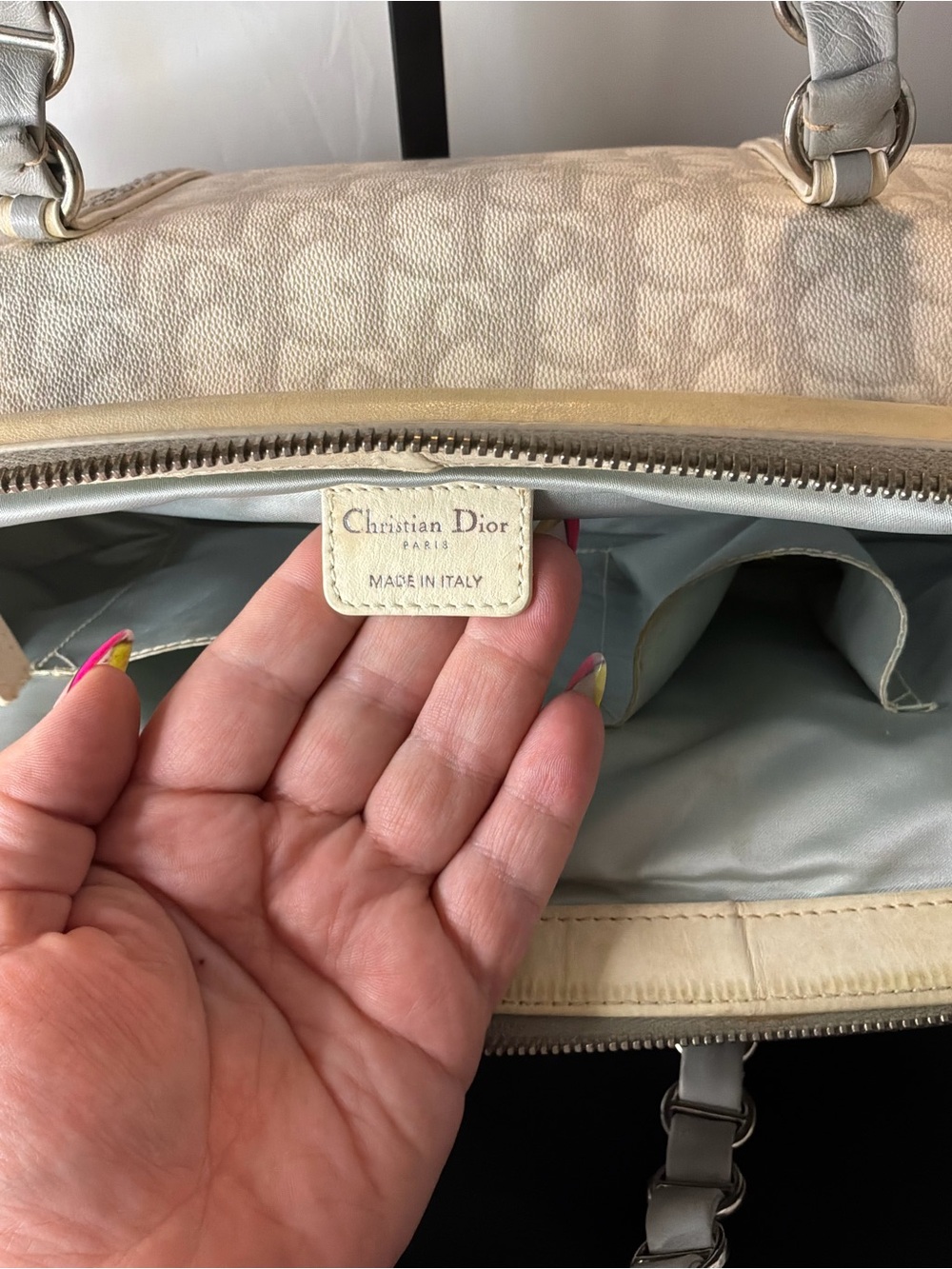 Dior Cream and Light Gray romantic trotter shoulder bag - Picture 8 of 10